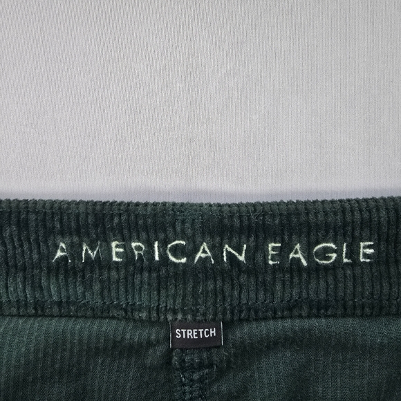 AE Hi-Rise A-Line Green Corduroy Mini Skirt Women's Size 10 - Picture 5 of 7